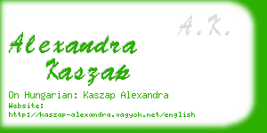 alexandra kaszap business card